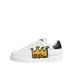 Dolce & Gabbana White Crown Patch Portofino Men Sneakers Shoes MV7795-39.5