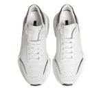 Dolce & Gabbana White Silver DAYMASTER Leather Sneakers Shoes MV7803-42