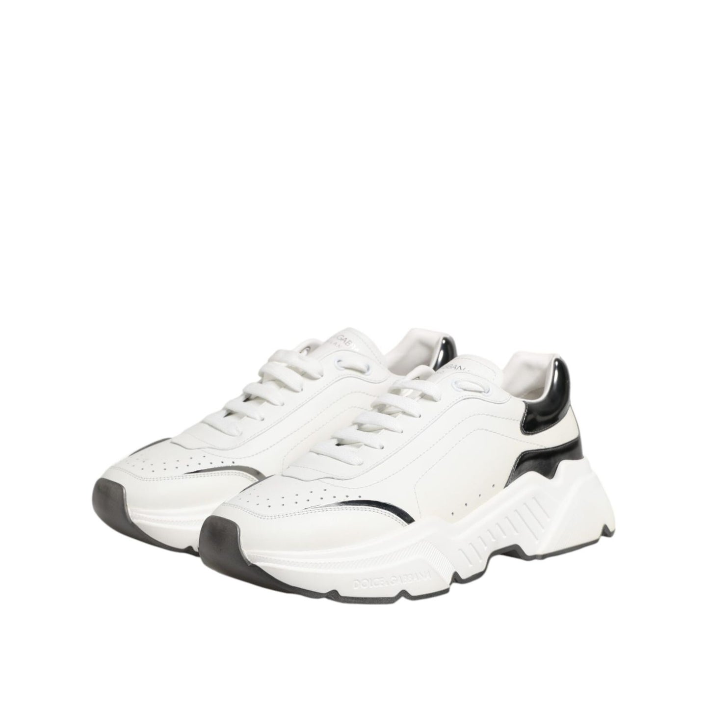 Dolce & Gabbana White Silver DAYMASTER Leather Sneakers Shoes MV7803-42