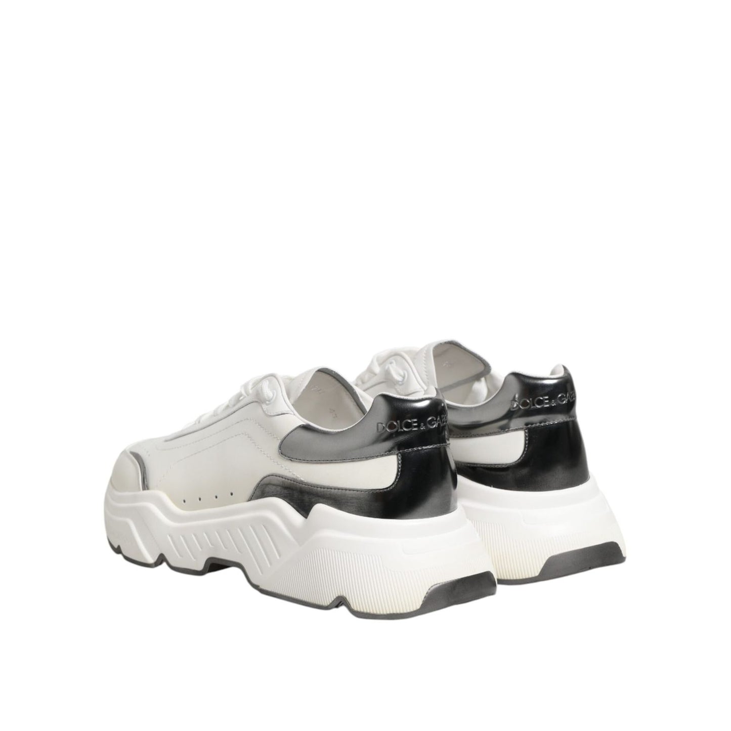 Dolce & Gabbana White Silver DAYMASTER Leather Sneakers Shoes MV7803-42