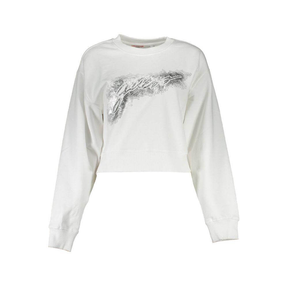 Guess Jeans White Cotton Sweater