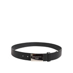 Dolce & Gabbana Black Leather Classic Metal Logo Buckle Belt