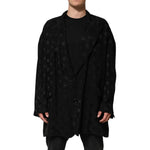 Dolce & Gabbana Black Polyester Logo Monogram Coat Jacket