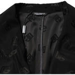 Dolce & Gabbana Black Polyester Logo Monogram Coat Jacket