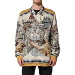 Dolce & Gabbana Multicolor Italian Motif Men Bomber Jacket