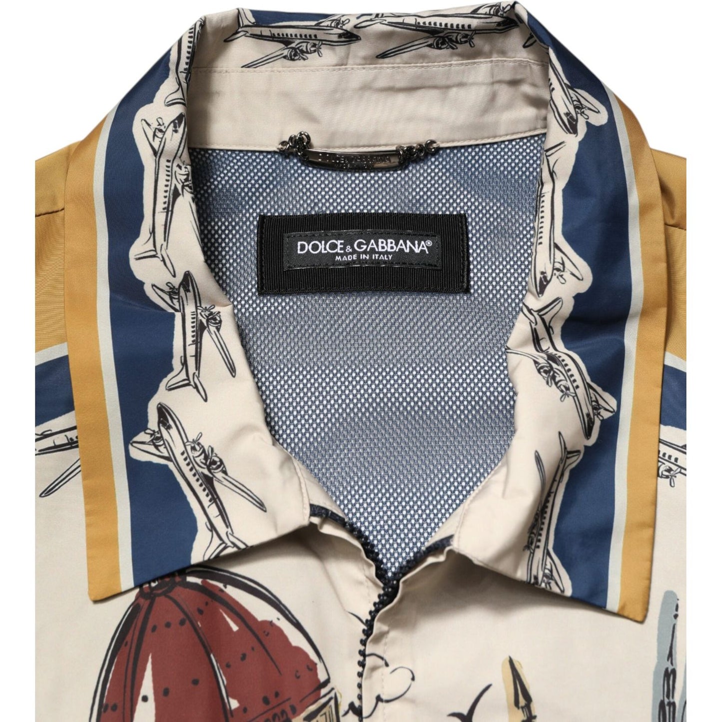 Dolce & Gabbana Multicolor Italian Motif Men Bomber Jacket