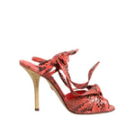 Dolce & Gabbana Coral Python Leather Heels Sandals Shoes