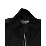 Dolce & Gabbana Black Cotton Logo Full Zip Men Bomber Jacket TSH90780-44