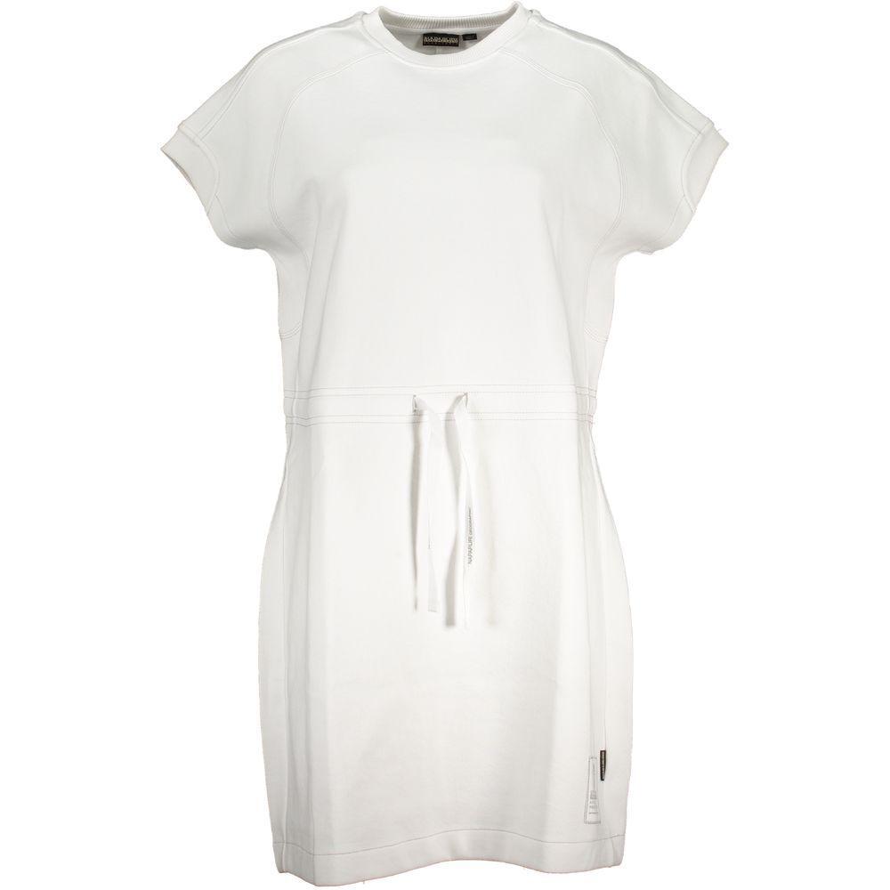 Napapijri White Cotton Dress NA-28443-XS