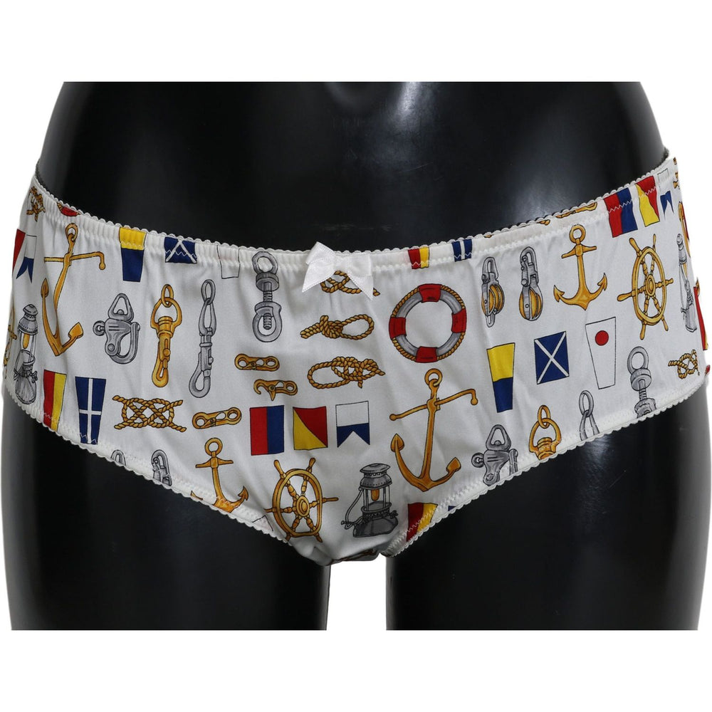 Dolce & Gabbana Underwear Sailor Print Silk Bottoms BIK268-L