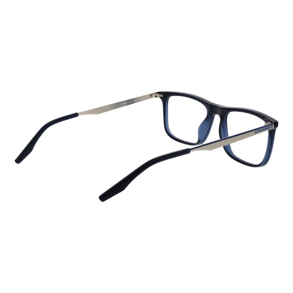Converse Transparent Men Glasses Frame, full-rim, metal frame, detail view with demo plastic lenses, size 53-17-145.