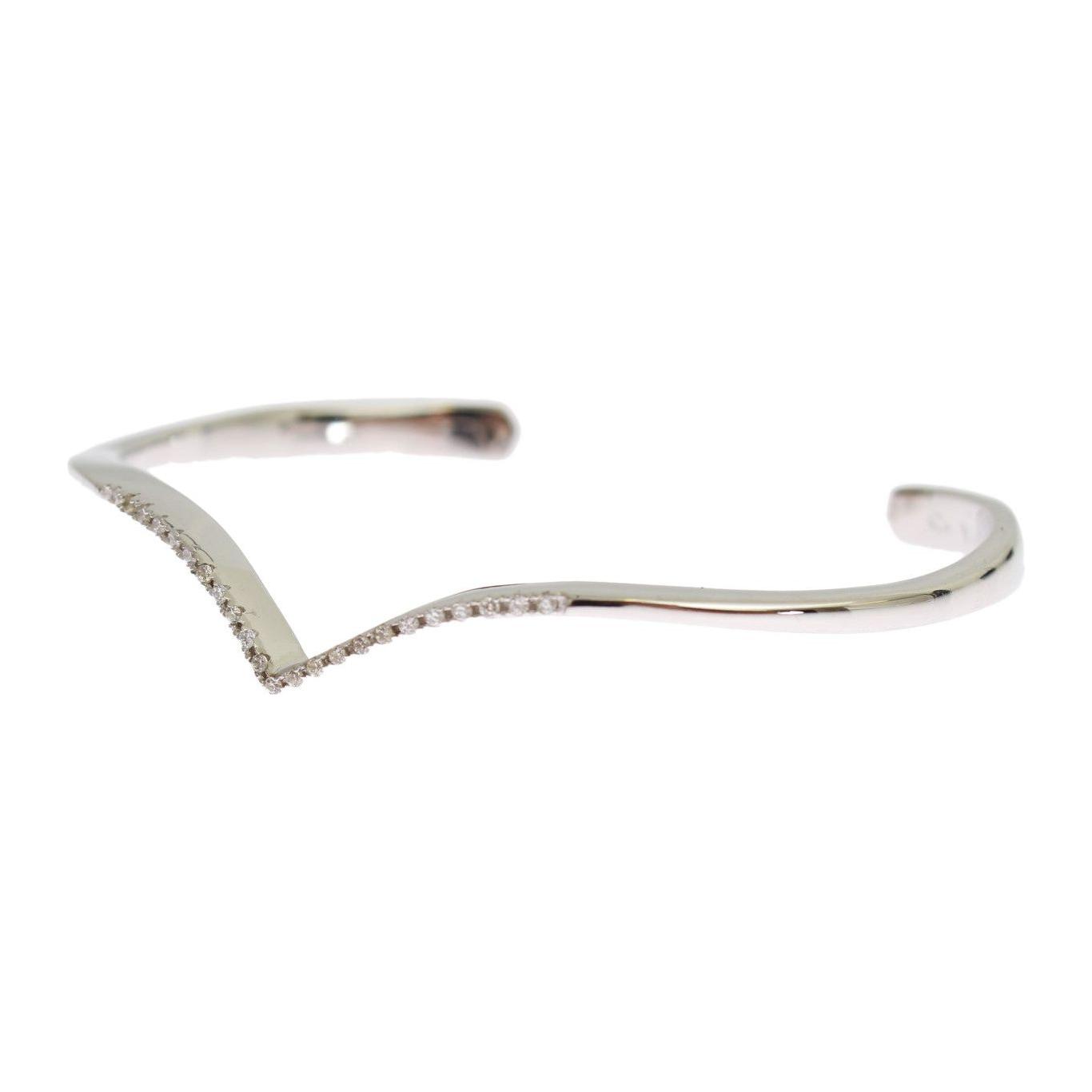 Nialaya Skyfall CZ 925 Silver Bangle Bracelet SIG19042