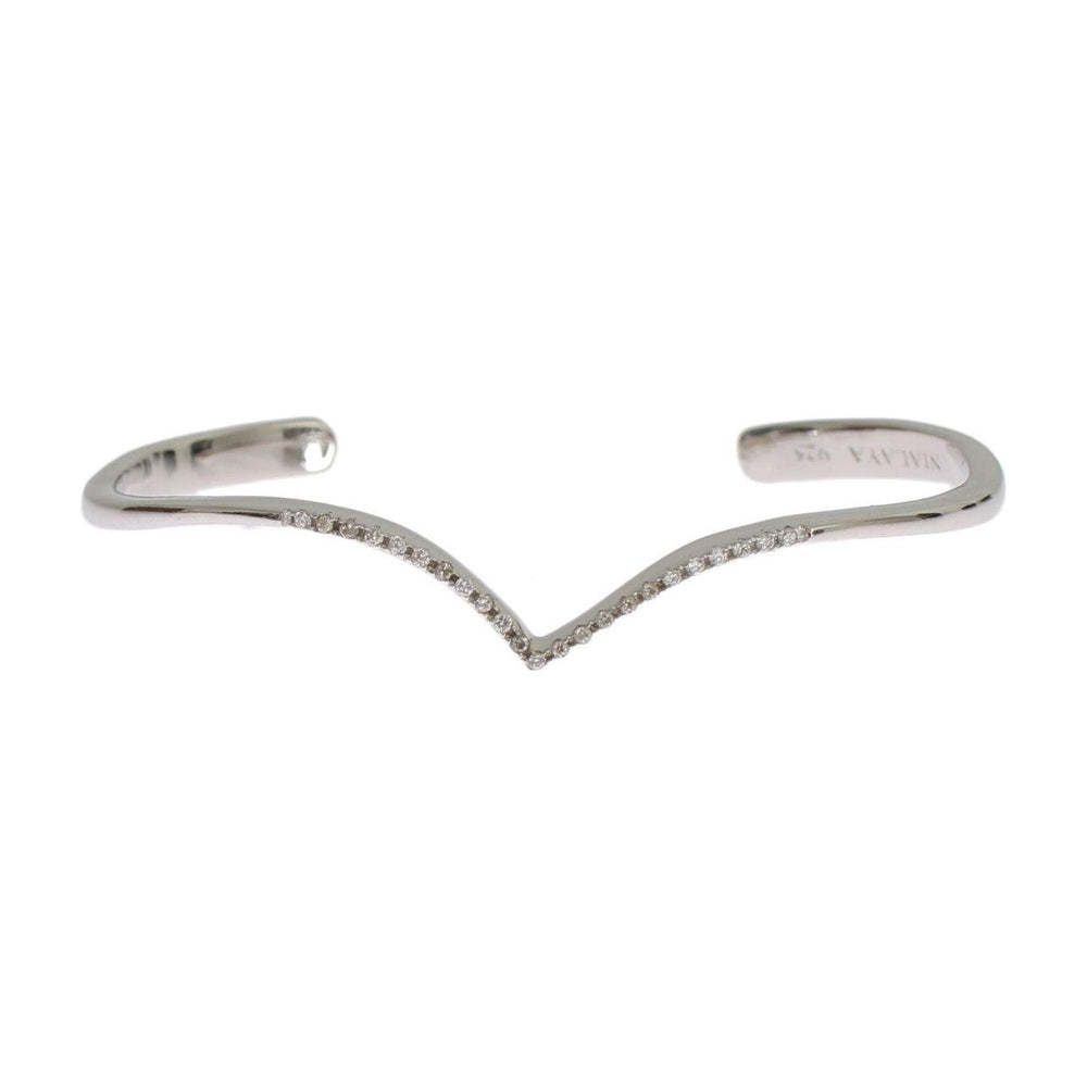 Nialaya Skyfall CZ 925 Silver Bangle Bracelet SIG19042