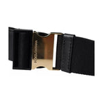 Dolce & Gabbana Black Calfskin Leather Double Waist Belt Fanny Pack Bag