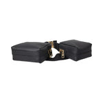Dolce & Gabbana Black Calfskin Leather Double Waist Belt Fanny Pack Bag