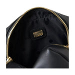 Dolce & Gabbana Black Calfskin Leather Double Waist Belt Fanny Pack Bag