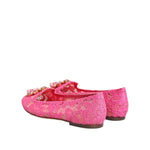 Dolce & Gabbana Pink Taormina Lace Crystals Flats Shoes LA12791-36