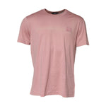 Dolce & Gabbana Pink Logo Plaque Cotton Crew Neck T-shirt