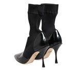 Dolce & Gabbana Black Stretch Stilettos Booties Socks Shoes
