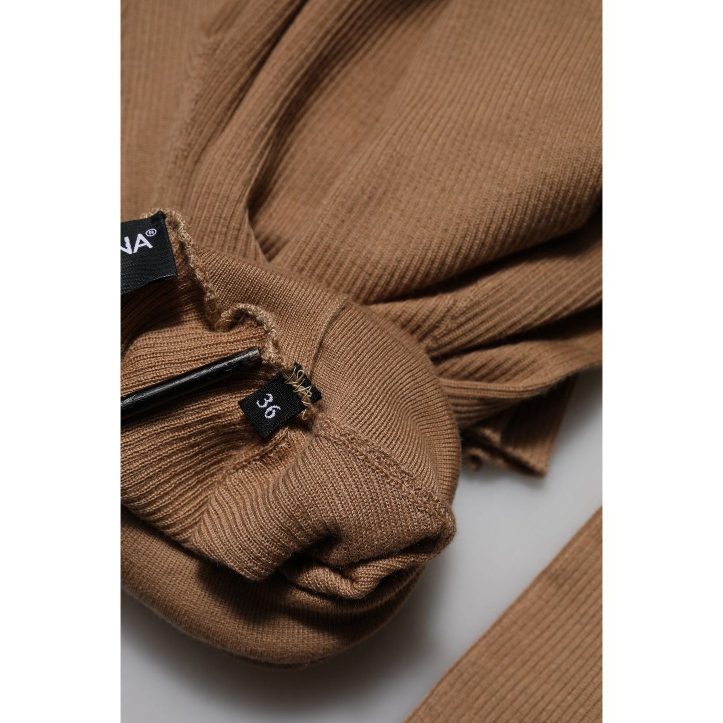 Dolce & Gabbana Brown Knit Long Sleeves Turtleneck Sweater TSH90735-36
