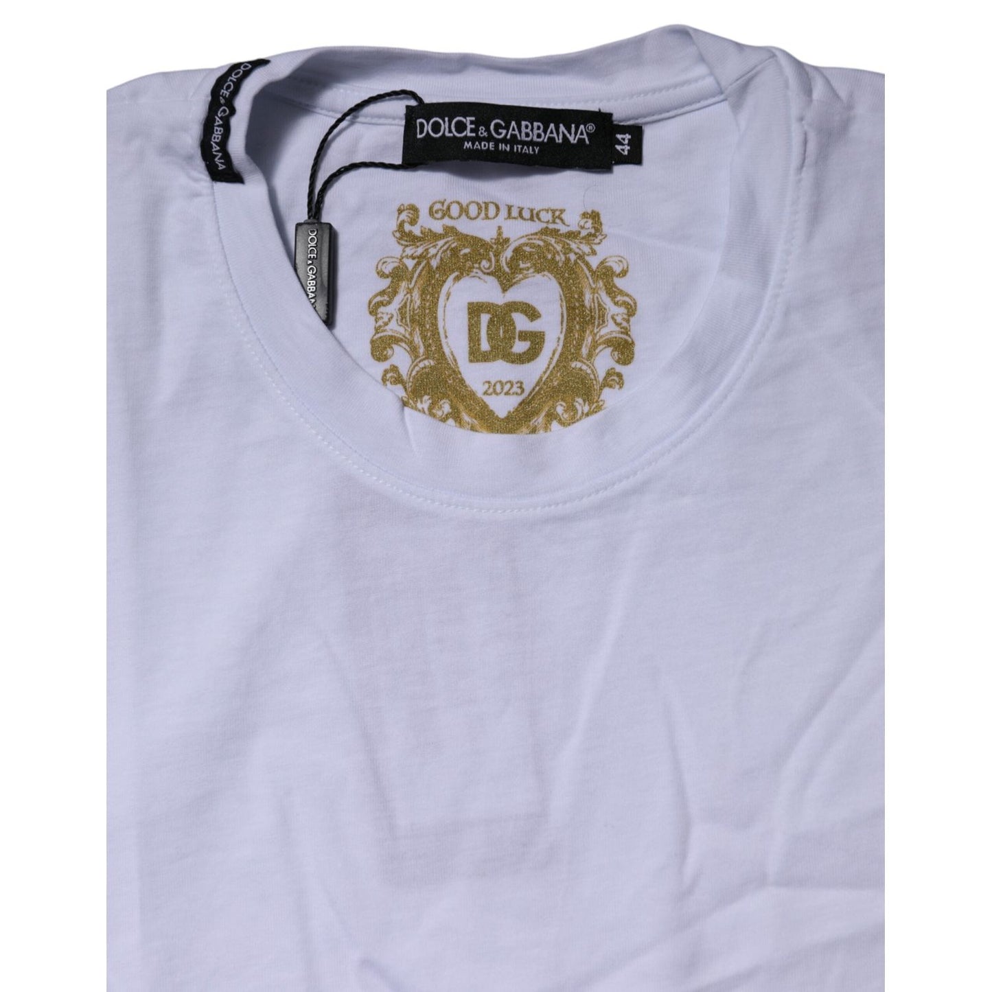 Dolce & Gabbana White Short Sleeves Crew Neck Top T-shirt TSH90748-44