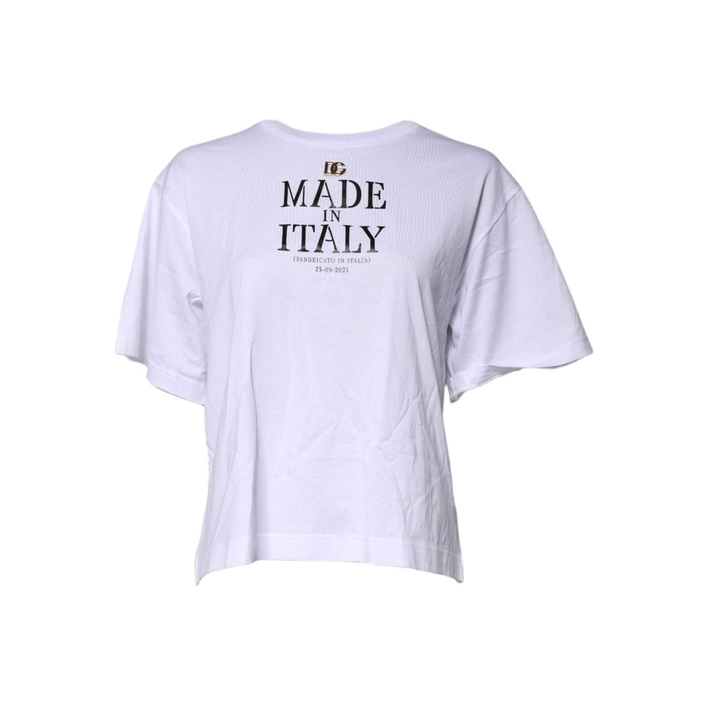 Dolce & Gabbana White Short Sleeves DG Logo Print Top T-shirt TSH91154-42