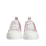 Dolce & Gabbana White Pink Canvas Low Top Sneakers Shoes LA12790-36