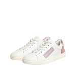 Dolce & Gabbana White Pink Leather Low Top Sneakers Shoes LA12795-35