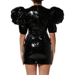 Dolce & Gabbana Black Bodycon Sheath Puff Sleeve Mini Dress