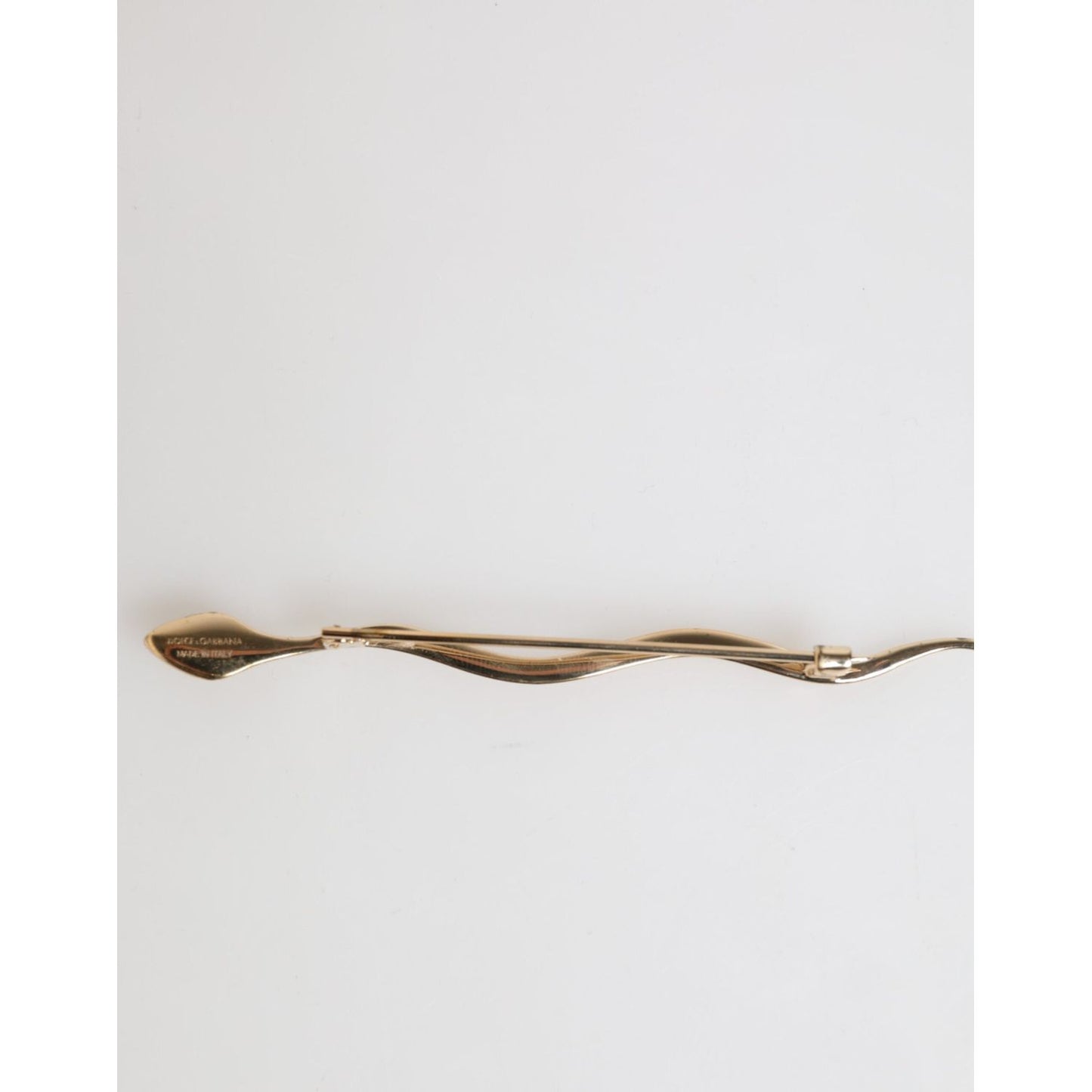 Dolce & Gabbana Gold Brass Red Crystal Spilla Serpente Mens Brooch Pin