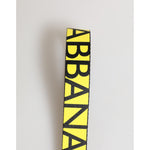 Dolce & Gabbana Yellow Logo Nylon Silver Brass Holder Keychain Keyring