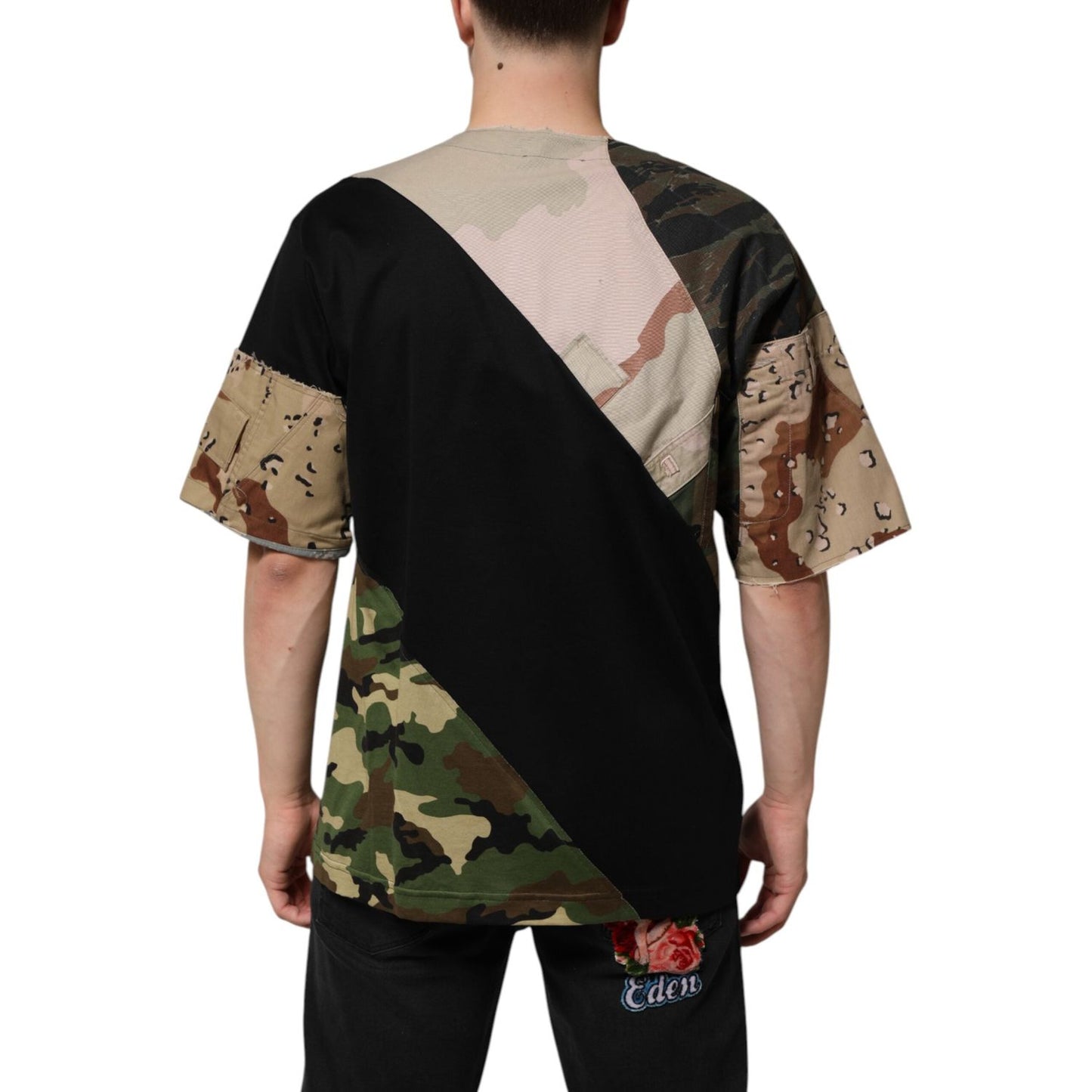 Dolce & Gabbana Multicolor Patchwork Cotton CrewNeck T-shirt