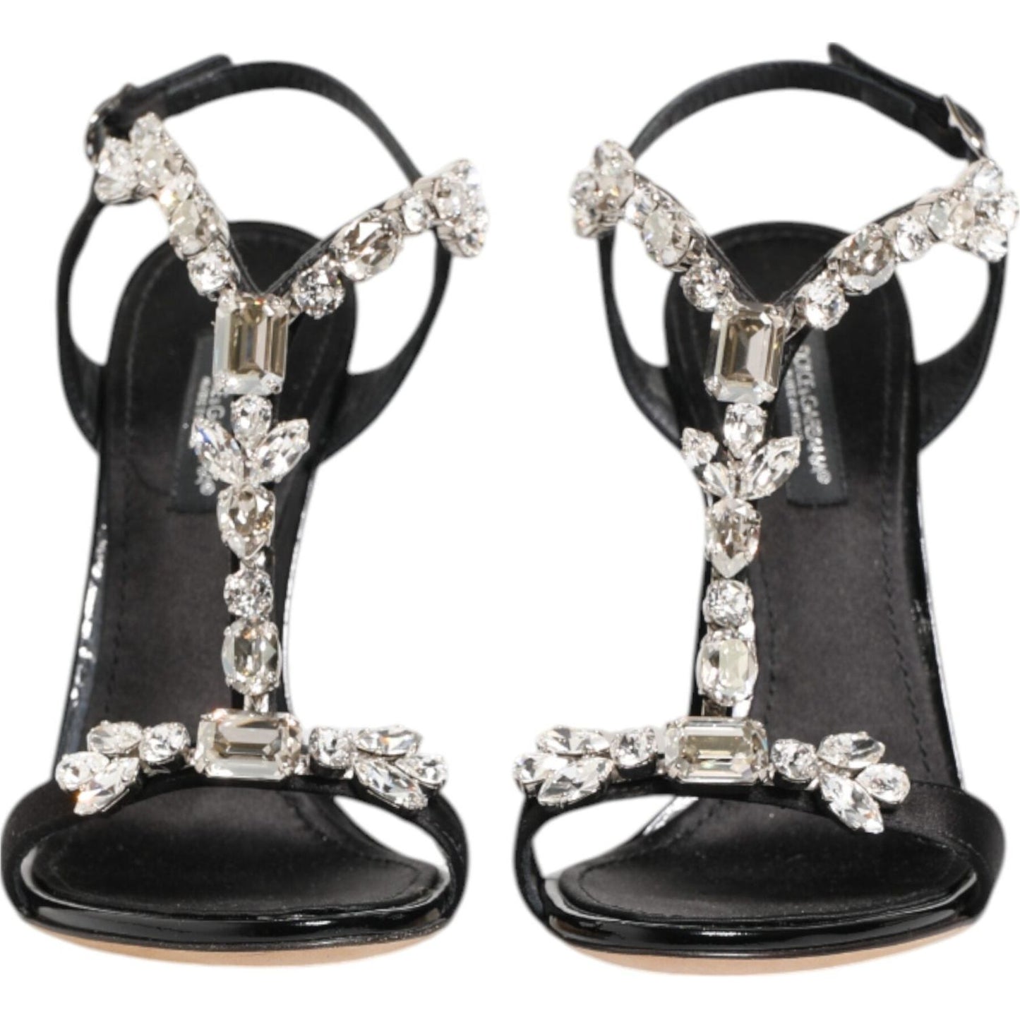 Dolce & Gabbana Black Keira Crystals Heels Sandals Shoes