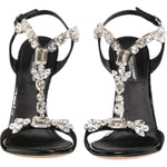 Dolce & Gabbana Black Keira Crystals Heels Sandals Shoes