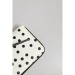 Dolce & Gabbana White Black Dotted Leather Zip Around Continental Wallet BAG4697