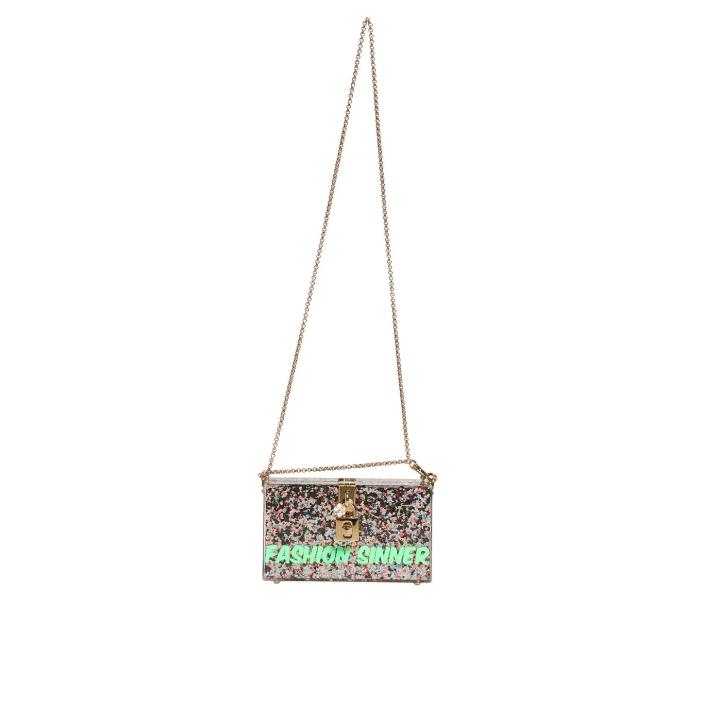 Dolce & Gabbana Multicolor PurseBox Fashion Sinner Glitter Crossbody Bag