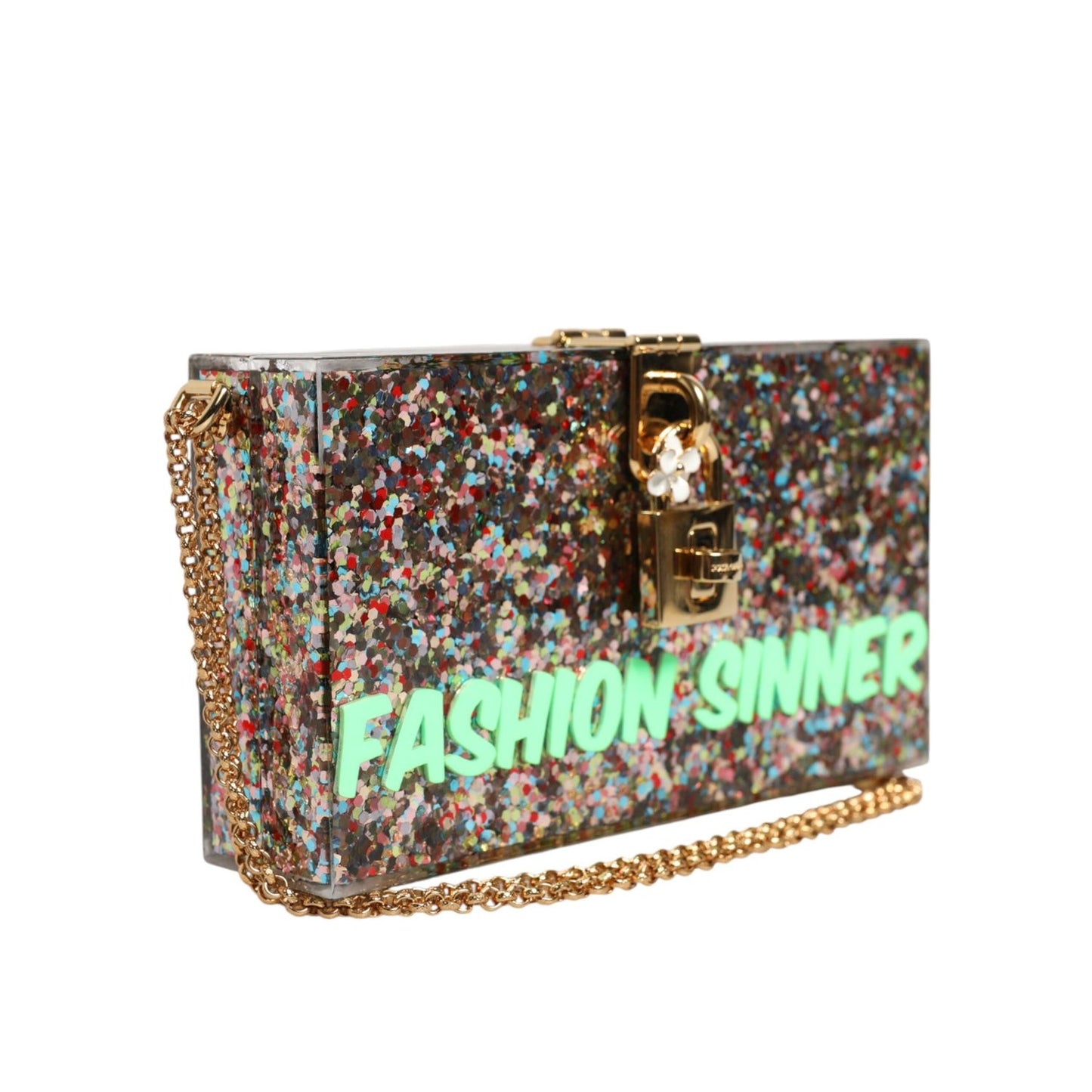 Dolce & Gabbana Multicolor PurseBox Fashion Sinner Glitter Crossbody Bag