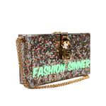 Dolce & Gabbana Multicolor PurseBox Fashion Sinner Glitter Crossbody Bag