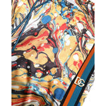 Dolce & Gabbana Multicolor Marble Print Satin Trouser Pants