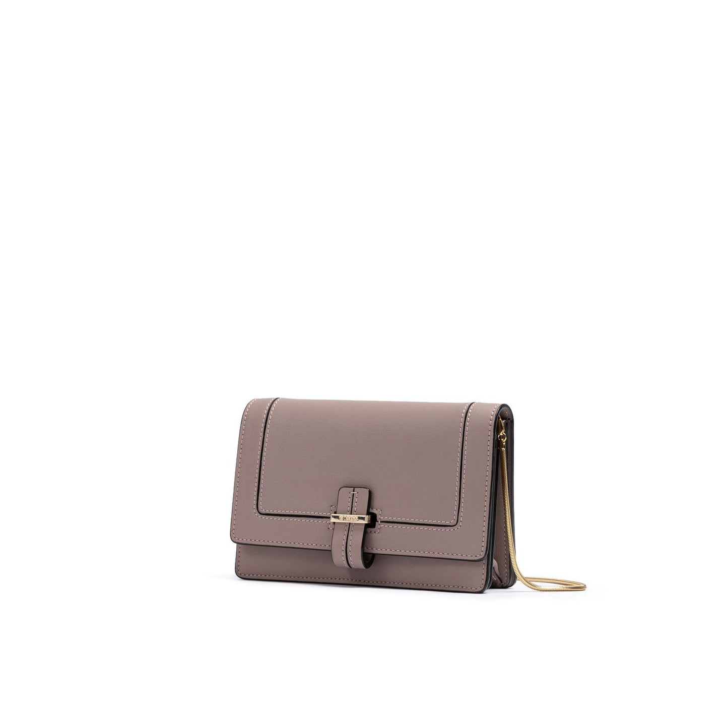 Giada Powder Pink Leather Clutch Bag
