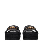 Versace Black Leather Slippers Sandals VE-15265239367945-EU35/US5