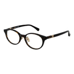 Max Mara Brown Women Glasses Frame made of acetate, full-rim style round, with demo lenses, includes branded case. Size 49-18-145.
