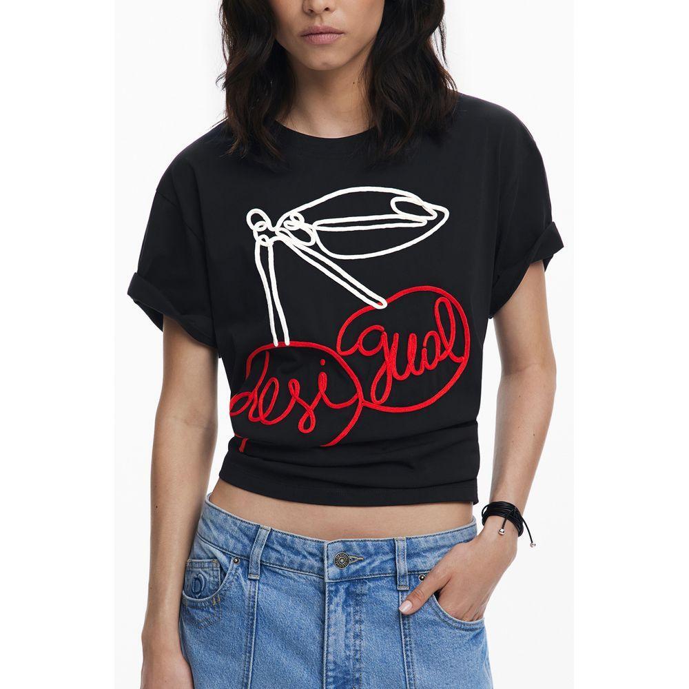 Desigual Black Cotton Women T-Shirt DE-39743-XS