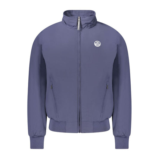 Men's North Sails Blue Polyester Jackets & Coat, long-sleeved Norton bomber with zip pockets and logo, stylish outerwear