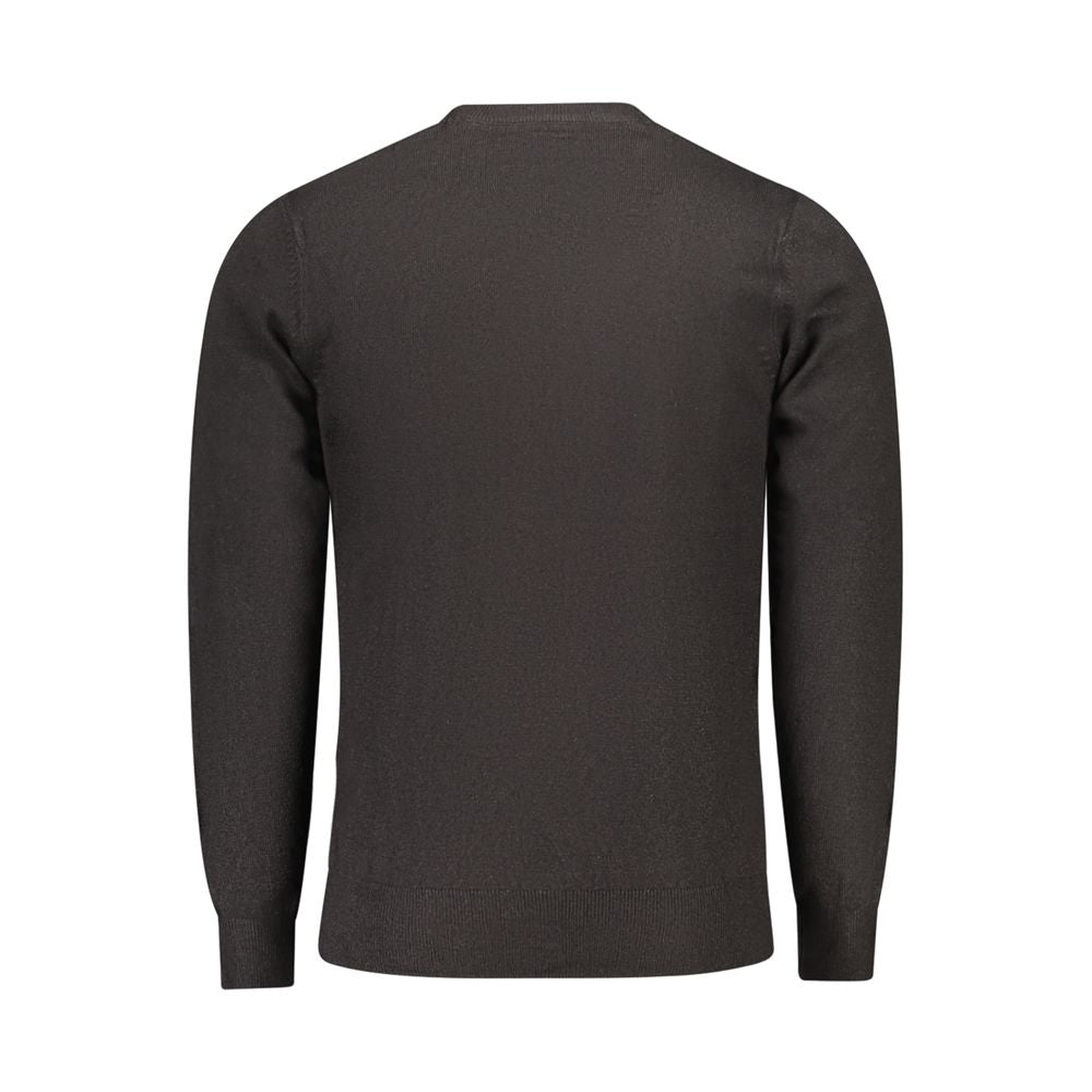 Back view of North Sails Black Nylon Sweater with long sleeves, crew neck, and logo embroidery.