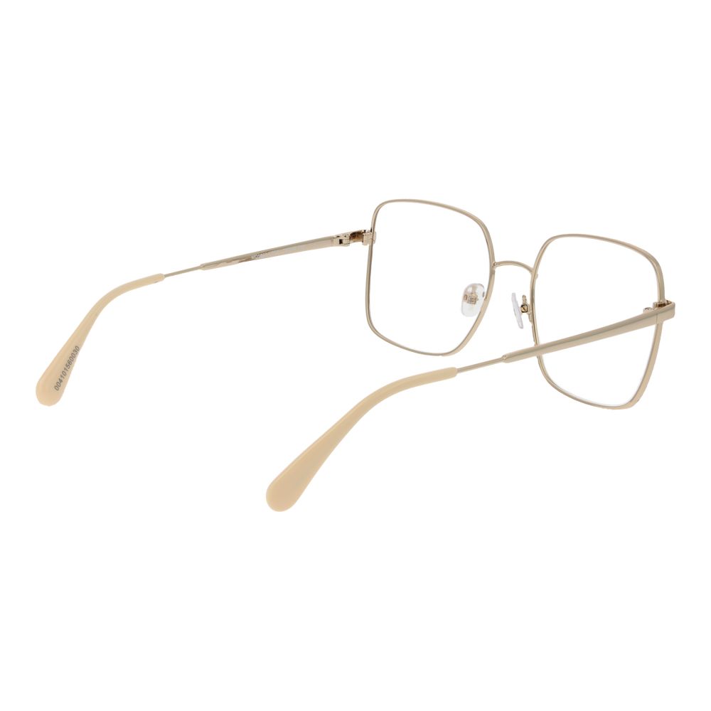 Max & Co Gold Metal Glasses (Frames) for women, square full-rim style, gold metal frame with demo lenses. Frame width 140mm.
