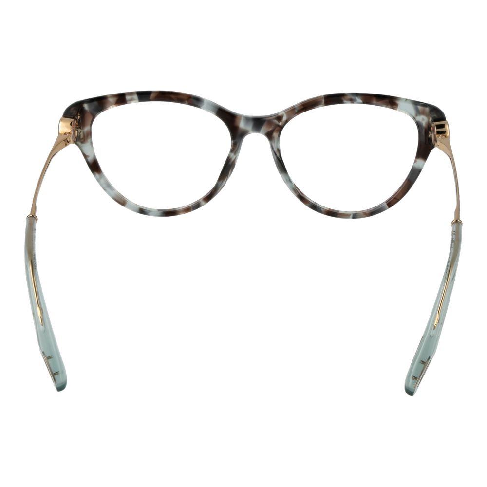 Front view of Chopard Black Cellulose Acetate Glasses (Frames) in tortoiseshell pattern with cat eye style and plastic demo lenses.