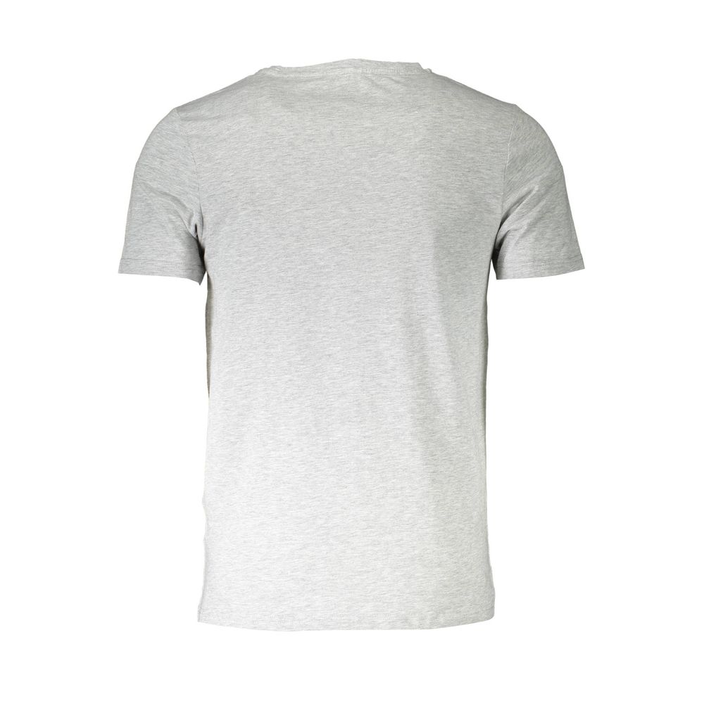 Back view of Aeronautica Militare Gray Cotton T-Shirt with short sleeves, crew neck, and logo detailing.