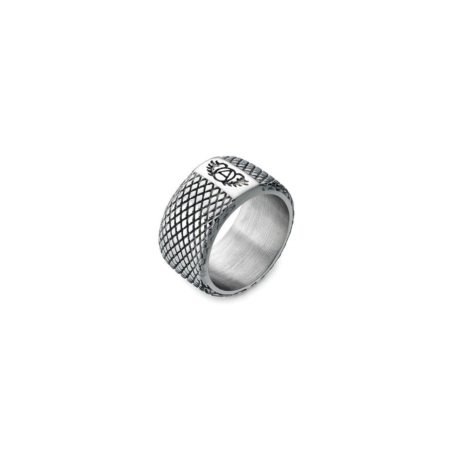 AN JEWELS JEWELRY Mod. AA.R01S-11 silver ring with textured design