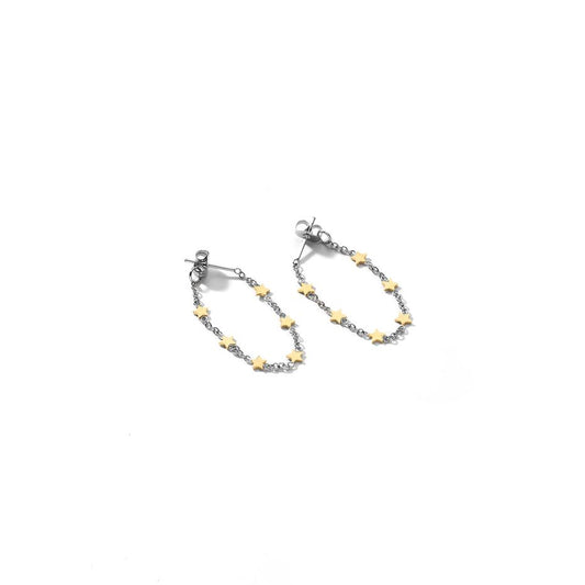 AN JEWELS JEWELRY Mod. ADC.E22YS elegant hoop earrings with silver and gold accents.